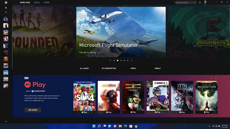 W Windows 11 Microsoft integruje swój gamingowy serwis Game Pass bezpośrednio z systemem operacyjnym i wykorzystuje przewagę własnego boiska do ataku na konkurencję