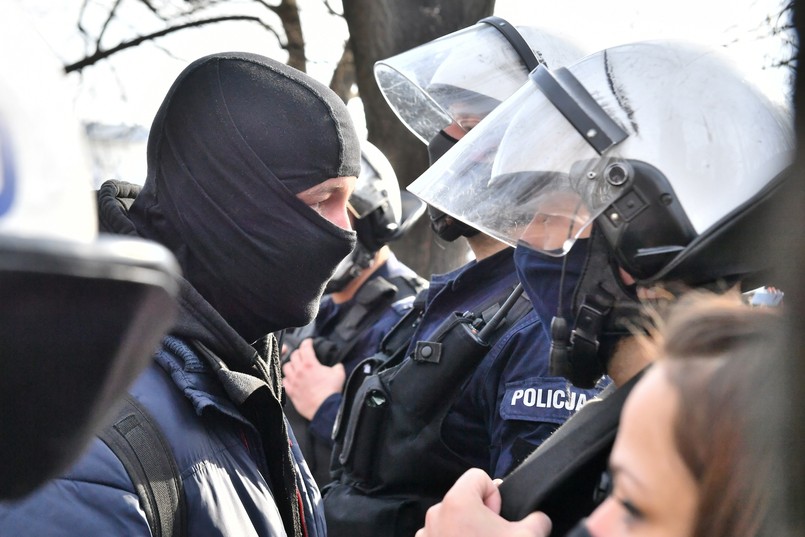 Protest w okolicy Placu Piłsudskiego