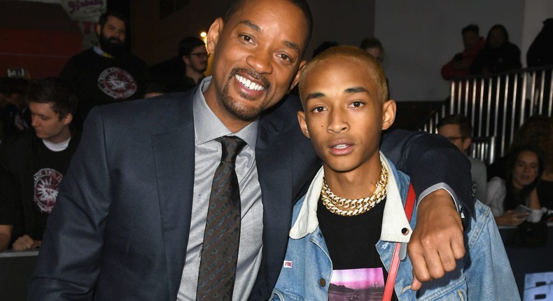 Will Smith and Jaden Smith at the Bright premiere on December 13, 2017.Kevin Winter/Getty Images