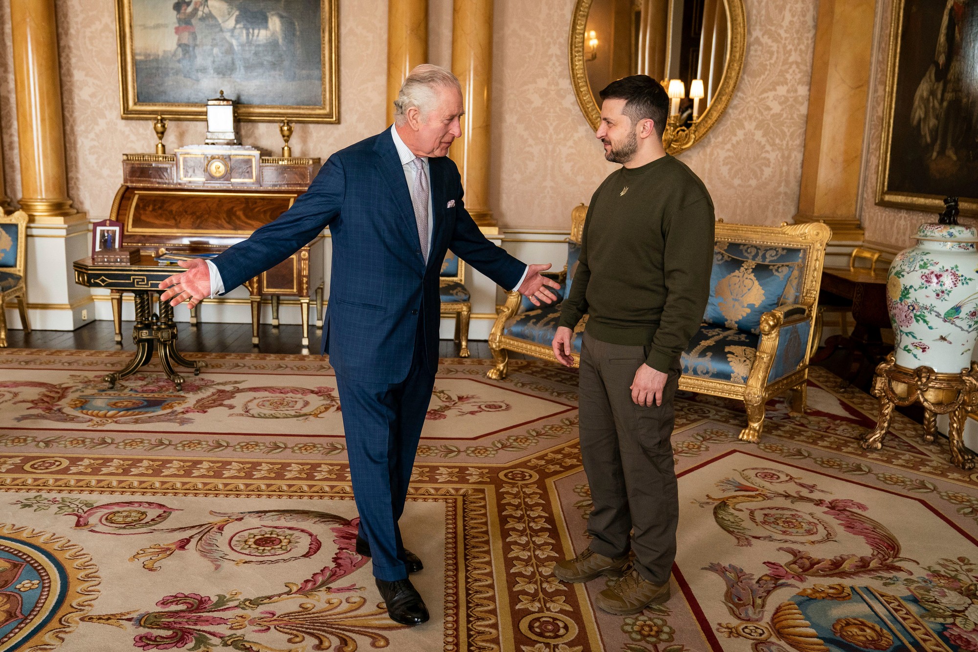 Ukrajinský prezident na stretnutí s britským kráľom.