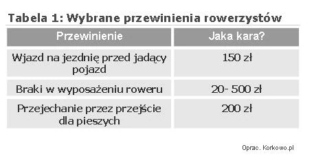 Przewinienia rowerzystów