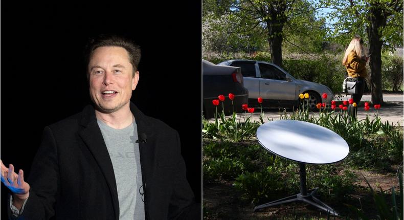 SpaceX CEO Elon Musk said SpaceX will add a donate option to Starlink.JIM WATSON/AFP via Getty Images/Taras Podolian/Gazeta.ua/Global Images Ukraine via Getty Images
