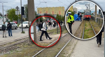 To tu tramwaj śmiertelnie potrącił Emilię. Jest tu niebezpiecznie. Byliśmy tam z kamerą