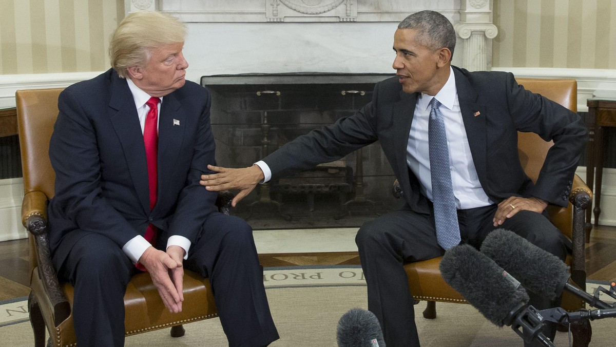 US President Barack Obama welcomes President-elect Donald Trump