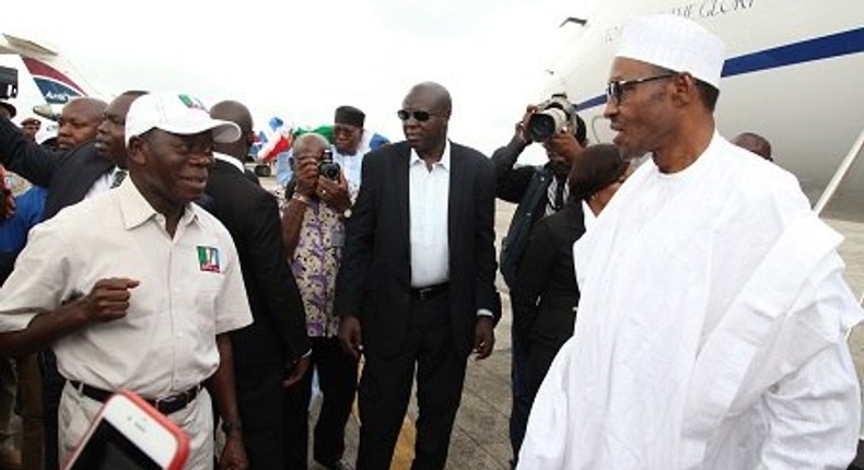 Adams Oshiomole and President Buhari