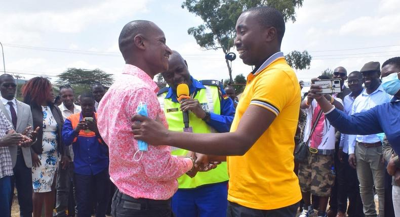 Babu Owino and Francis Mureithi in the peace meeting