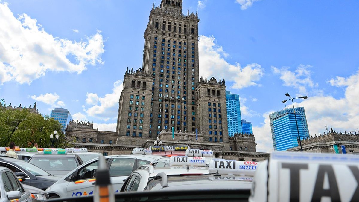 taxi, strajk, taksówkarze, warszawa, protest