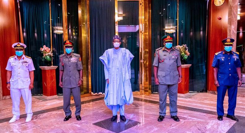 President Muhammadu Buhari appointed new service chiefs in January [Presidency]