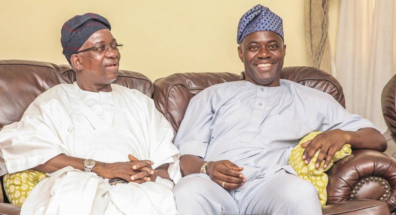 Deputy Governor Olaniyan (Left) with Governor Makinde (Right)