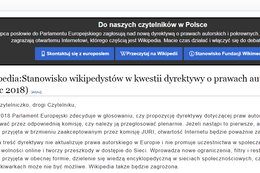 Polska Wikipedia zniknęła na 24 godziny. To protest przeciw dyrektywie o prawie autorskim