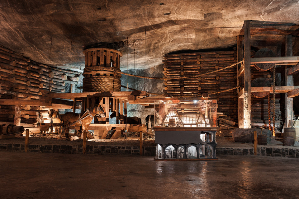 Jedna z ekspozycji w wielickiej kopalni obecnie