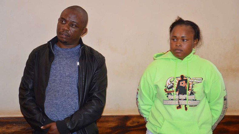 Mr Joseph Kori Karue and his mistress Judy Wangui Mungai at the Kiambu Law Courts 