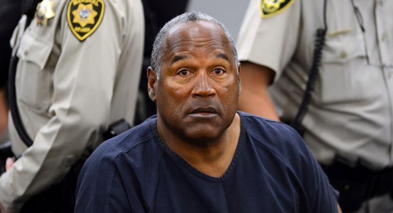 OJ Simpson, a former pro football star, was in prison from 2008-2017 for a botched robbery.