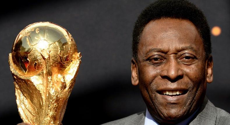 Brazilian football legend Pele is the only player to win three World Cups (1958, 1962, 1970) Creator: FRANCK FIFE