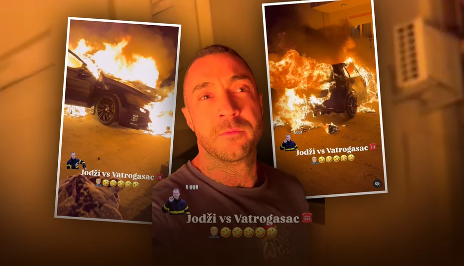 Jodži objavio zapaljen automobil 