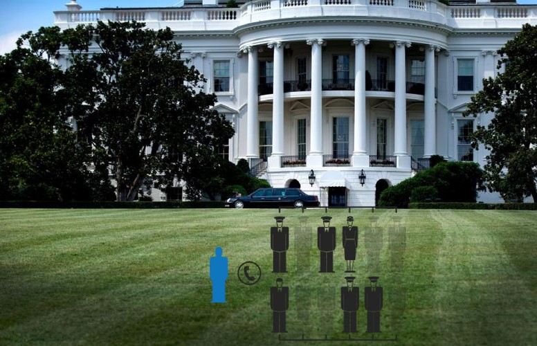 <b>Krok trzeci:</b> Prezydent decyduje się na atak<br>
Niektórzy doradcy mogą jeszcze próbować wpłynąć na prezydenta, aby ten zmienił zdanie i odstąpił od ataku. Mogą też w proteście podać się do dymisji, co jednak nie wpłynie na dalsze kroki, bo ostatecznie, działania Pentagonu muszą być zgodne z decyzjami naczelnego dowódcy.