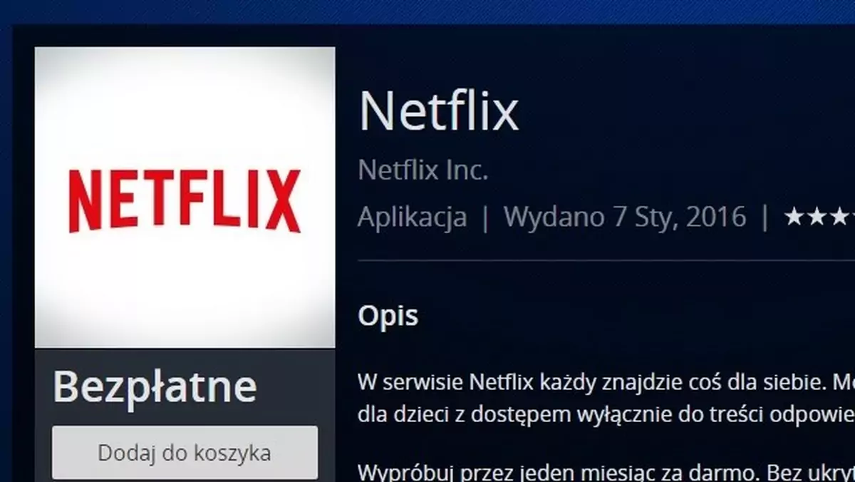 Netflix w Polsce także na konsolach PlayStation