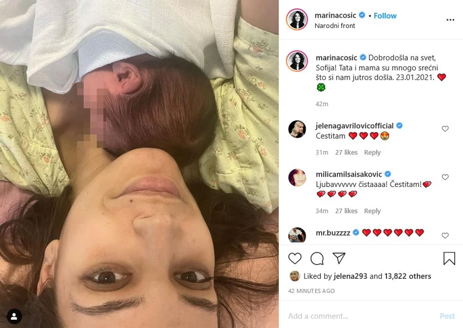 Marina Ćosić pokazala ćerkicu