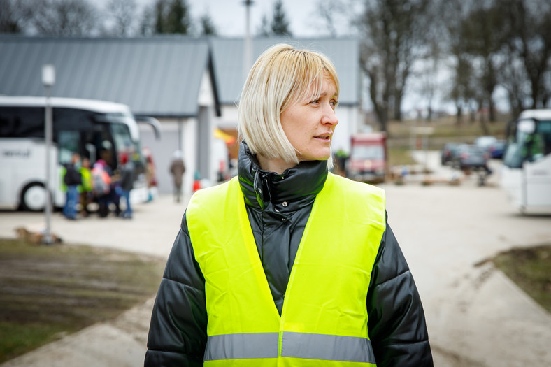 Oksana Bukina, wolontariuszka w przygranicznym ośrodku dla uchodźców z Ukrainy. Dołhobyczów, 6 marca 2022 r. 