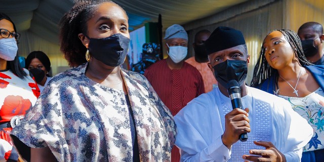 Former Minister of Finance, Kemi Adeosun (left), and Vice President, Yemi Osinbajo (right) [Facebook/Kemi Adeosun]