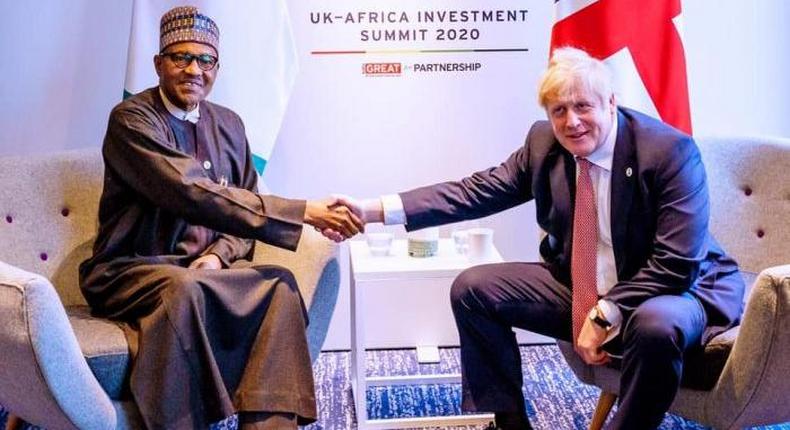 President Muhammadu Buhari and UK PM Boris Johnson (PM News)