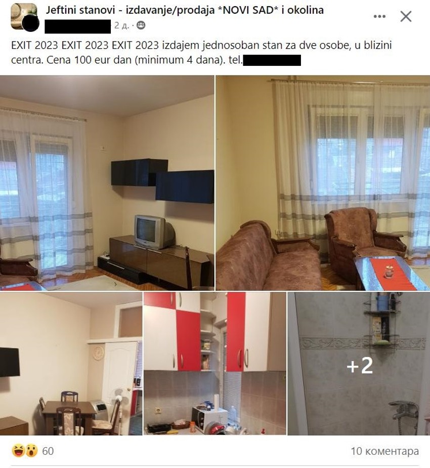 izdavanje stana za vreme Exita