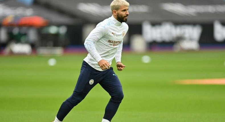 Manchester City striker Sergio Aguero injured his hamstring against West Ham