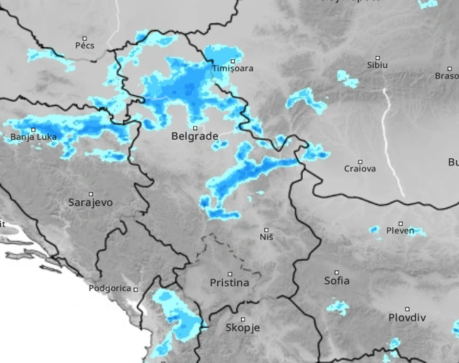 Kiša u Srbiji u 20h u petak