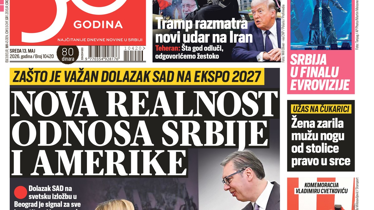 Blic naslovna strana za 13.5.