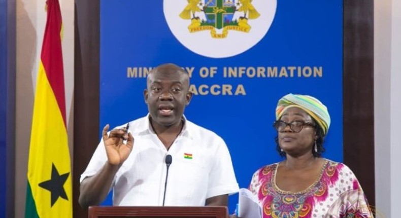 Information Minister, Kojo Oppong Nkrumah with NRSC boss May Obiri-Yeboah