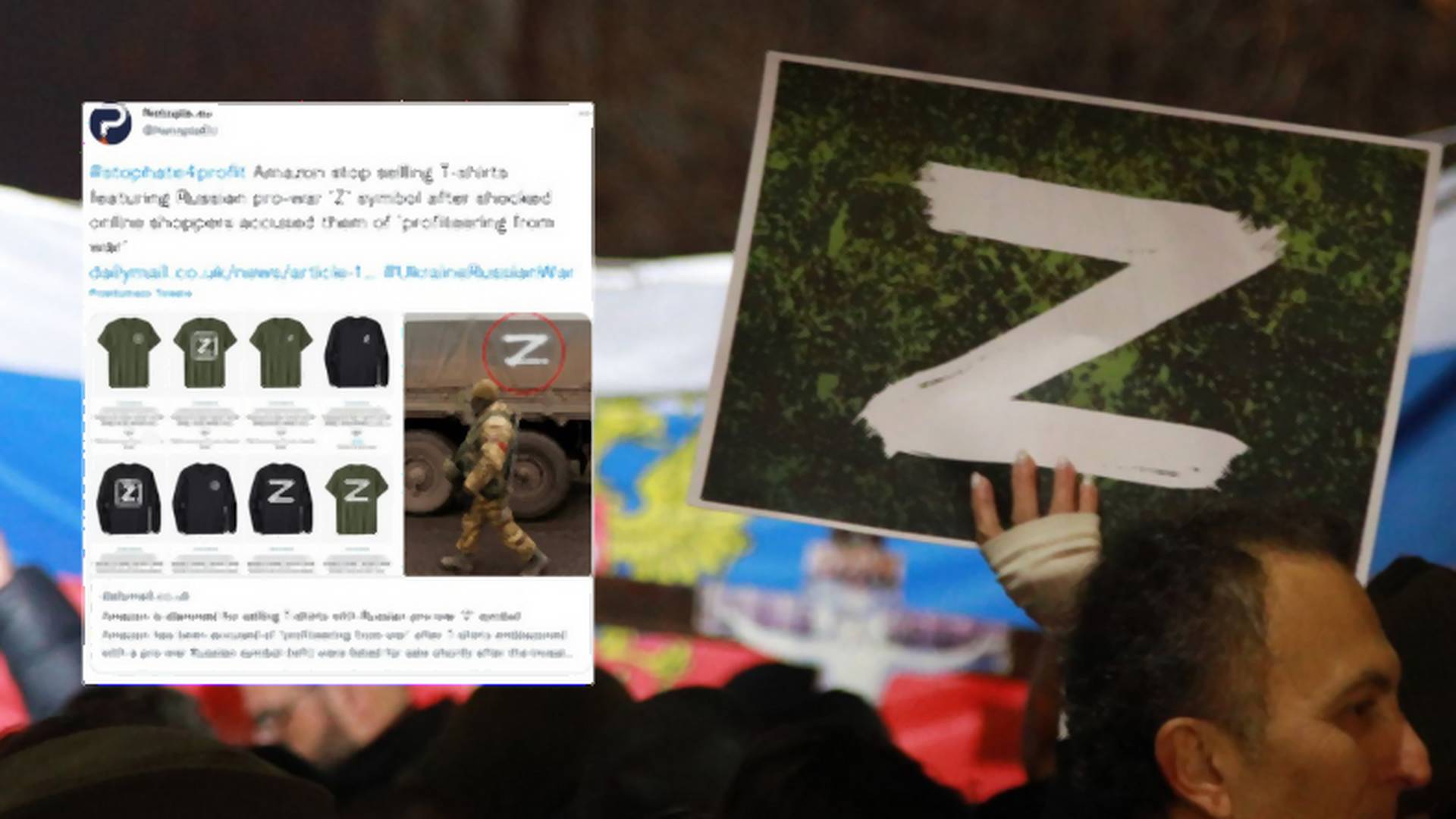 Amazon wycofuje ze sprzedaży koszulki z literą "Z". To symbol kojarzony z rosyjską agresją