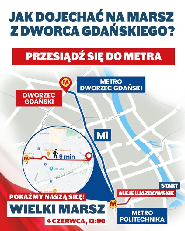 Marsz 4 czerwca: trasa, zamknięte ulice, jak dojechać?