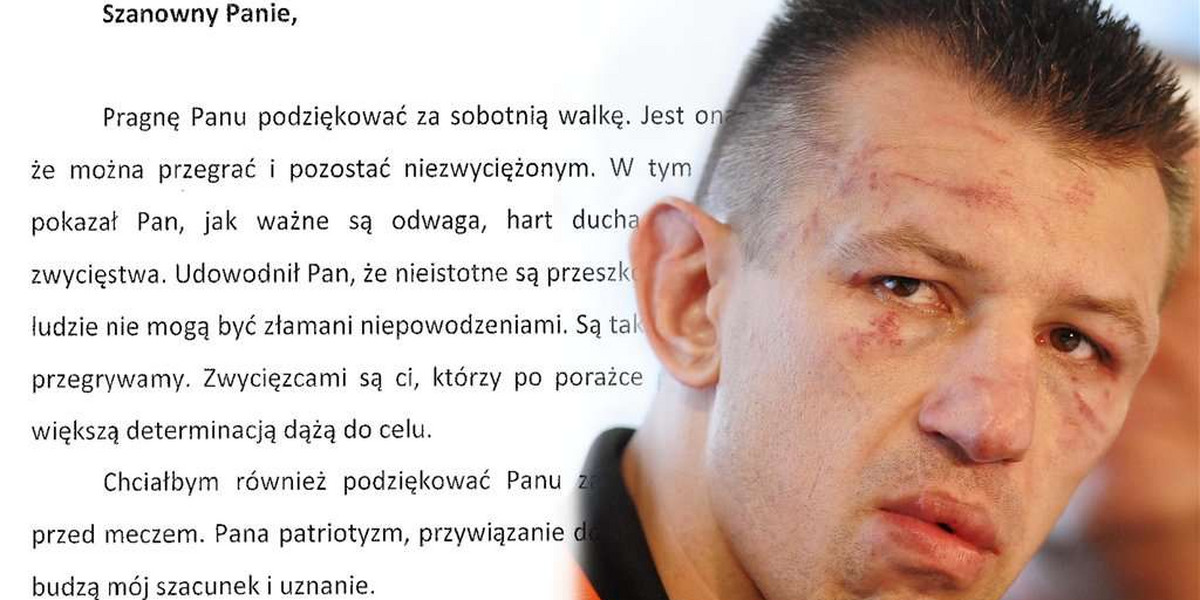 Kaczyński napisał list do Adamka: Można przegrać i... 