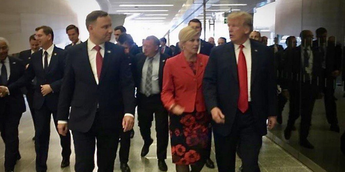 Andrzej Duda i Donald Trump na szczycie NATO