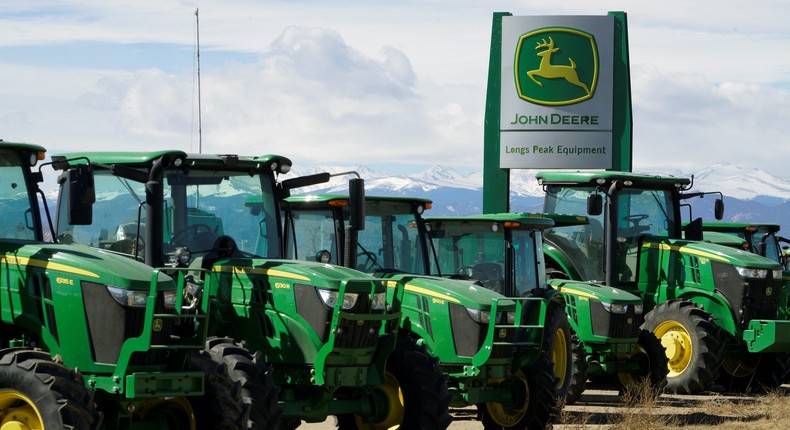 John Deere tractors for sale at a dealer in Longmont, ColoradoRick Wilking/Reuters