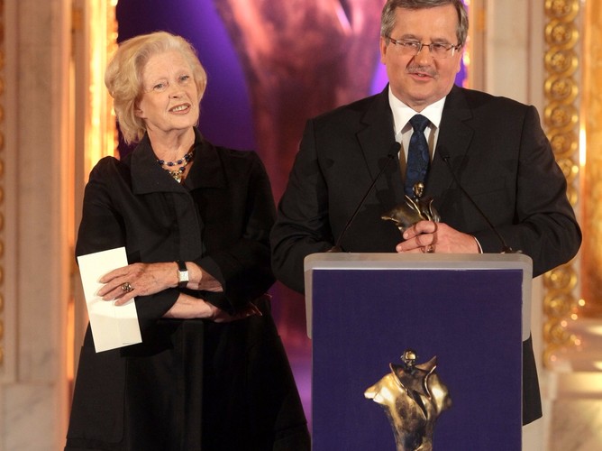 Beata Tyszkiewicz i prezydent Bronisław Komorowski