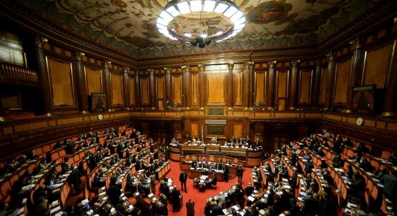 Italy's budget was already given the green light by the lower house but still needs to be approved by the senate (pictured)