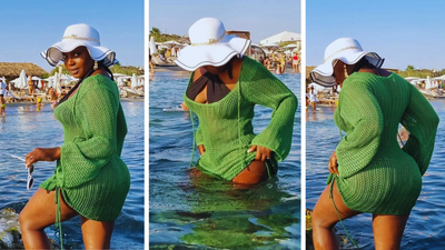 Throw away your beach sarong wrap for Iryn Namubiru's crochet beach cover-up/Instagram