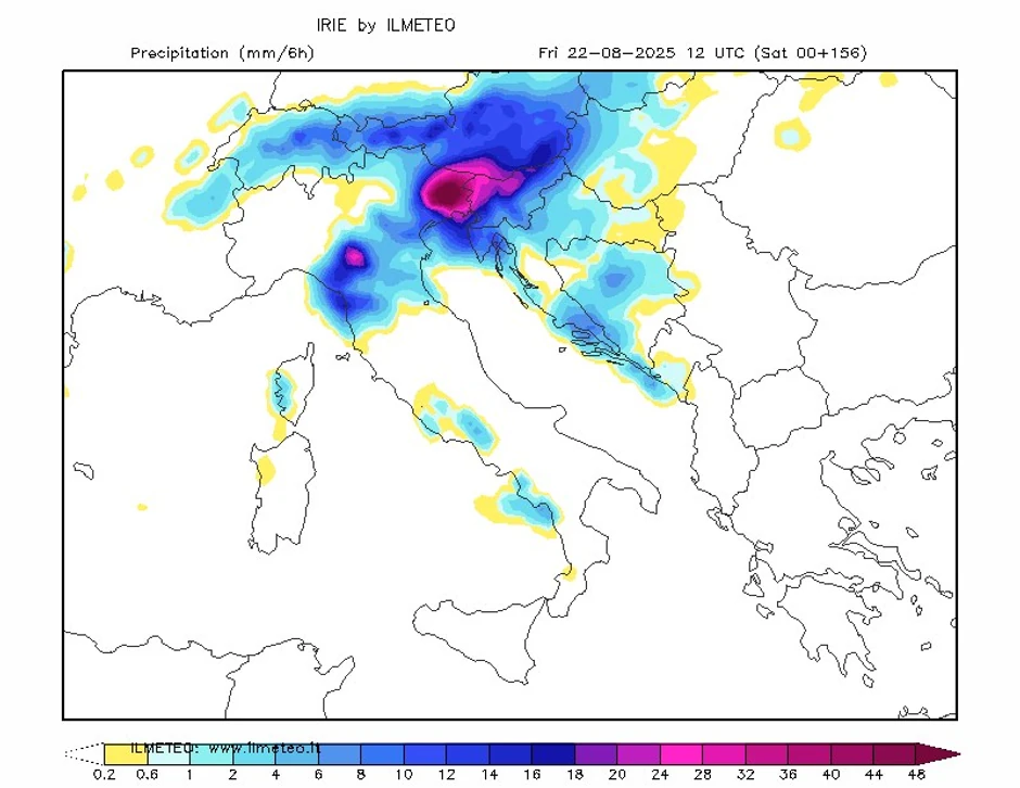 Mapa kretanje kiše u petak