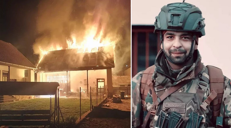 Mezei Zsolt tartalékos őrmester hősként viselkedett a tűzeset helyszínén Fotó: Szekszárdi Kutatómentő Egyesület