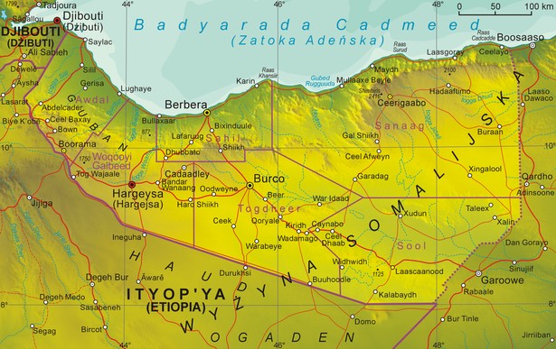 Mapa Somalilandu, Fot. Aotearoa, CC BY-SA 3.0