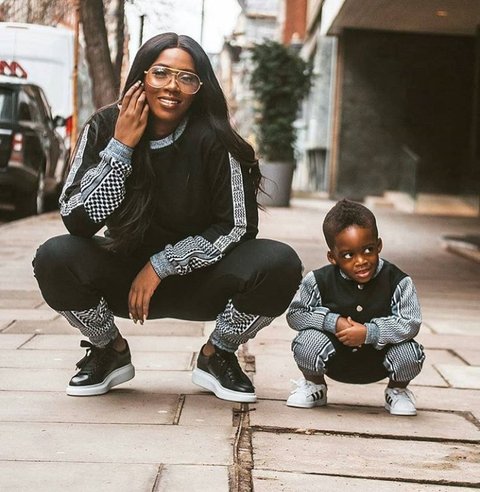 Tiwa Savage and her son, Jammal 