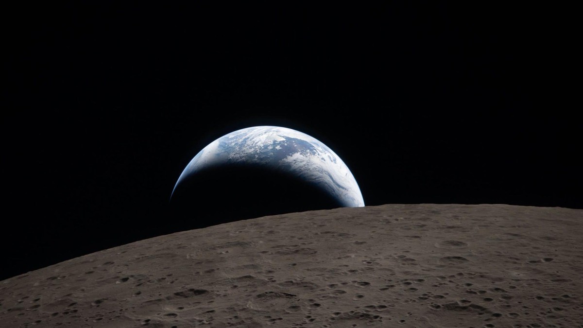 NASA je objavila zadivljujuče slike članova posade misije Artemis Dva, među kojima je i slika Zemlje dok zalazi ispod Mesečeve površine | Foto: NASA