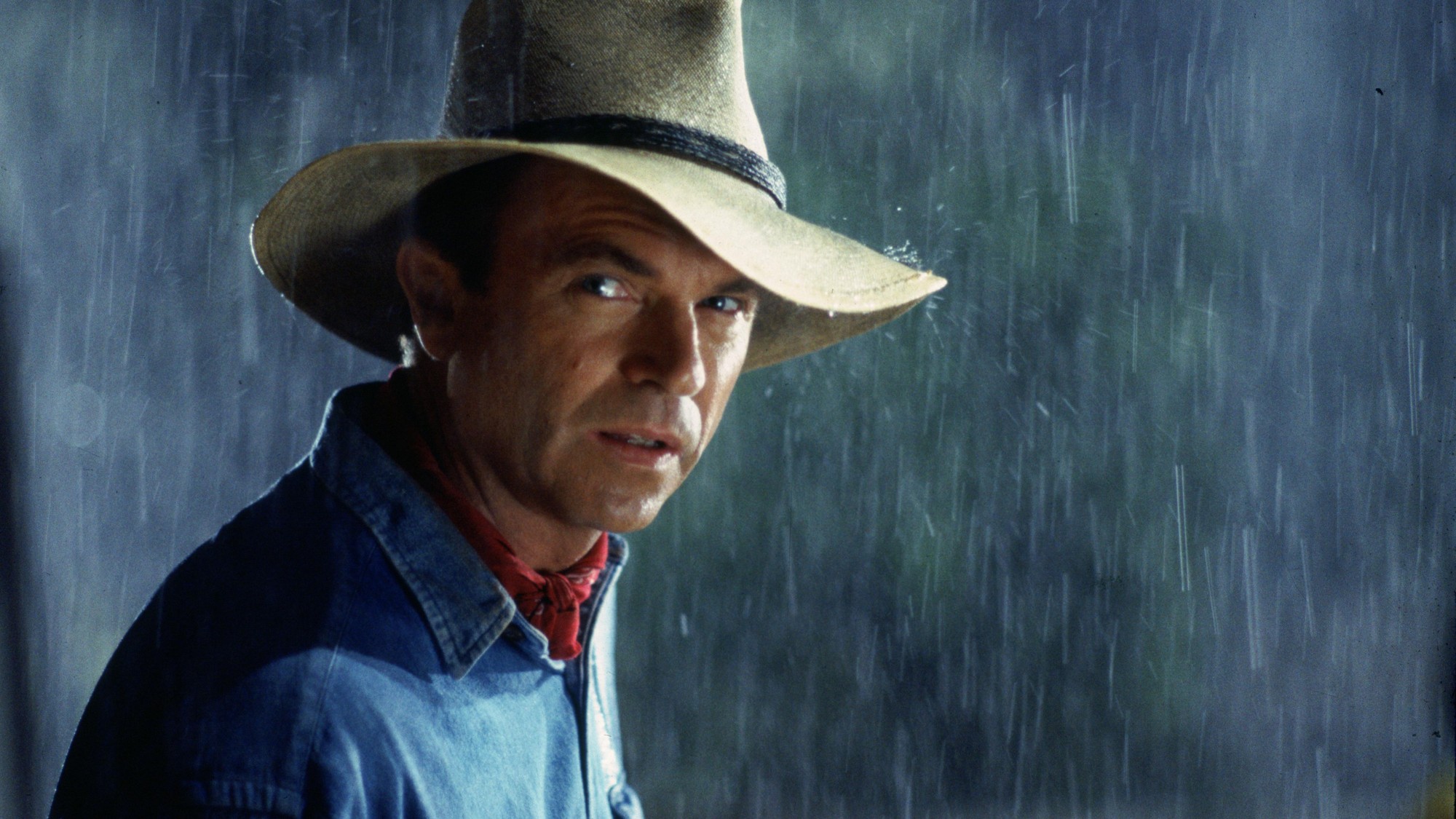 Sam Neill vo filme Jurský park z roku 1993