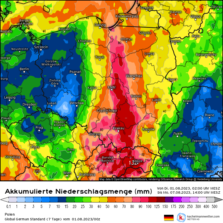 Najintensywniejsze opady deszczu możliwe są we wschodniej, południowej i środkowej Polsce