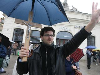 Mariusz Bulski, jeden z "obrońców" krzyża