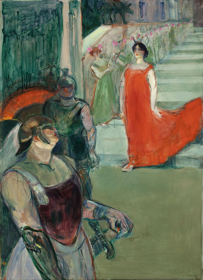 Henri de Toulouse-Lautrec, "Messaline descend l’escalier bordé de figurants (L’opéra Messaline à Bordeaux)" (1900-01)