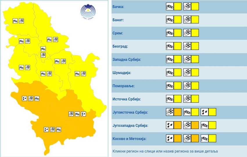 U petak je potreban oprez u saobraćaju zbog snega i klizavih puteva