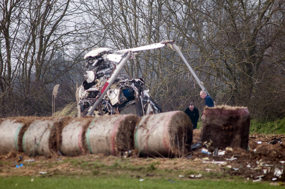 BRITAIN ACCIDENTS HELICOPTER CRASH (Helicopter crash in Gillingham, Britain)