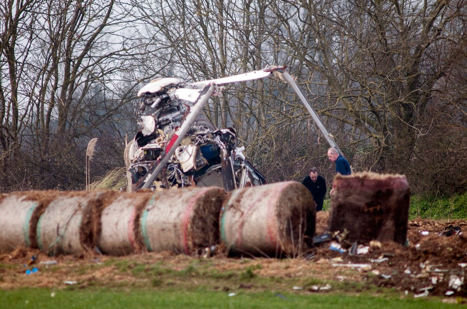 BRITAIN ACCIDENTS HELICOPTER CRASH (Helicopter crash in Gillingham, Britain)